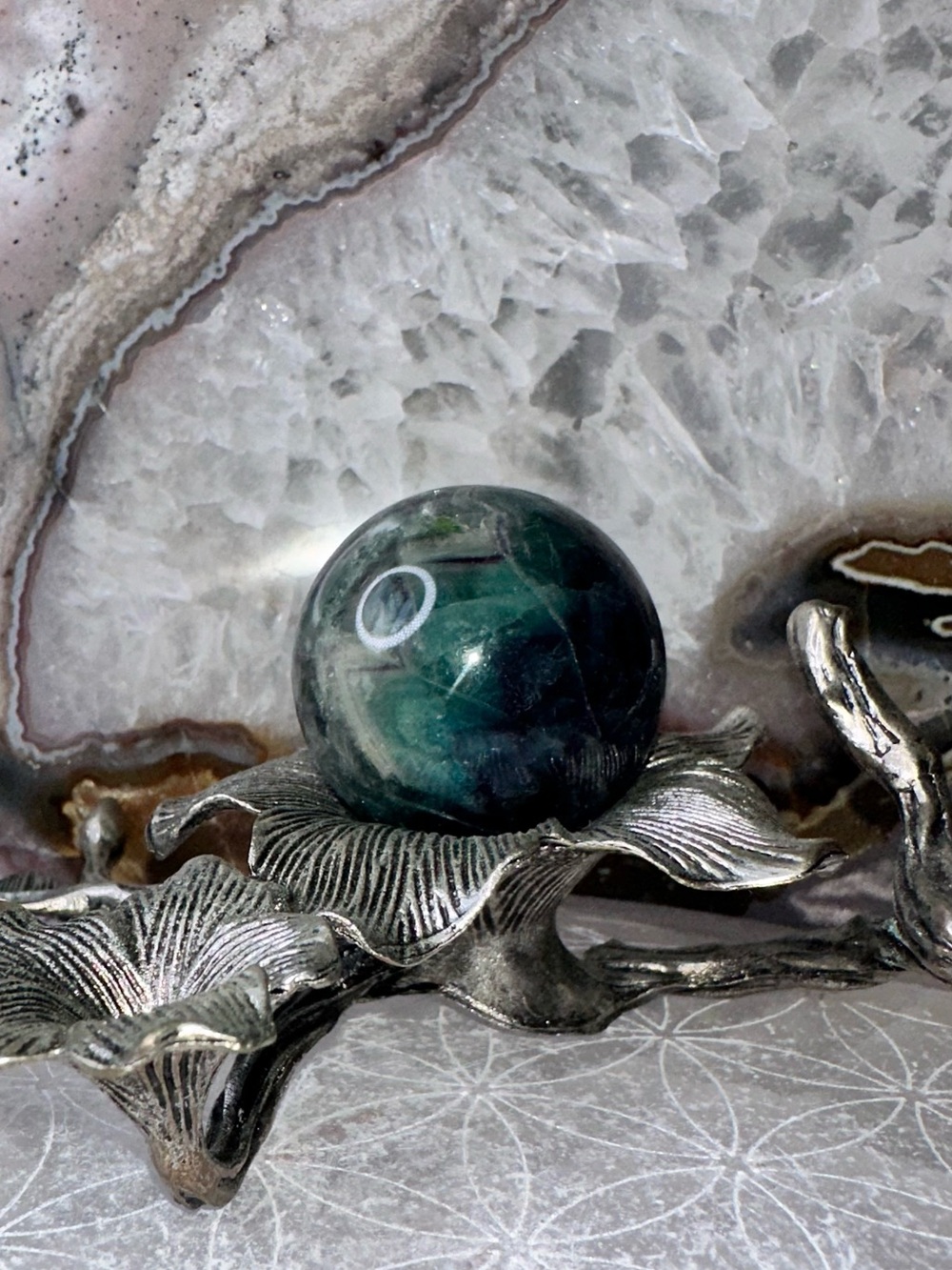 Mini Green and Blue Fluorite Sphere - MFS223